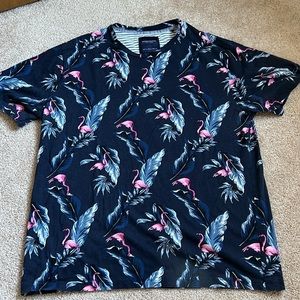 Denim & Flower Men’s Graphic T (tropical /flamingos)  Size XL
